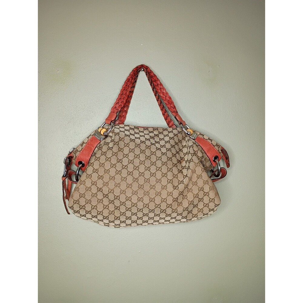 Gucci Medium GG Canvas Bamboo Bar Tote | Pre-Loved Monogram Authenticated